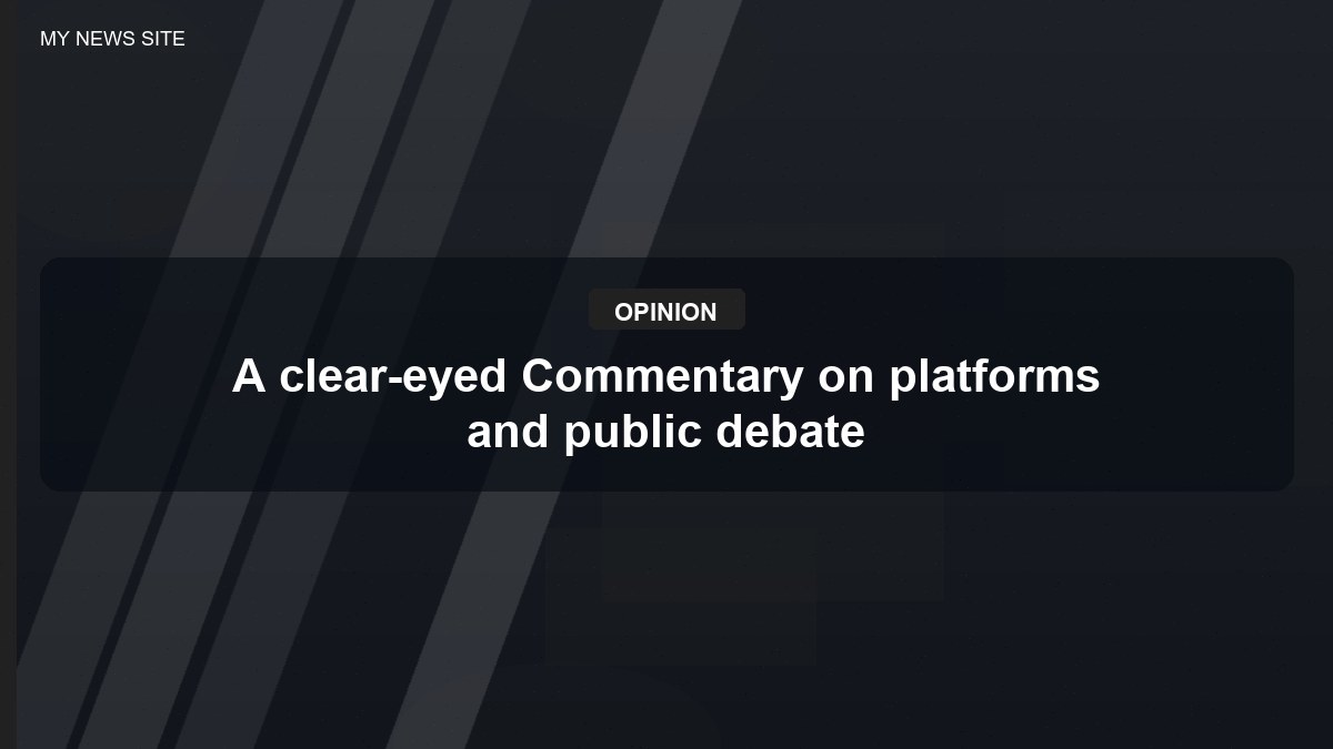 A clear-eyed Commentary on platforms and public debate