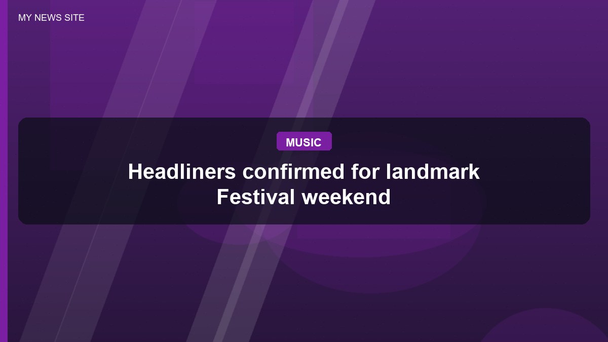 Headliners confirmed for landmark Festival weekend