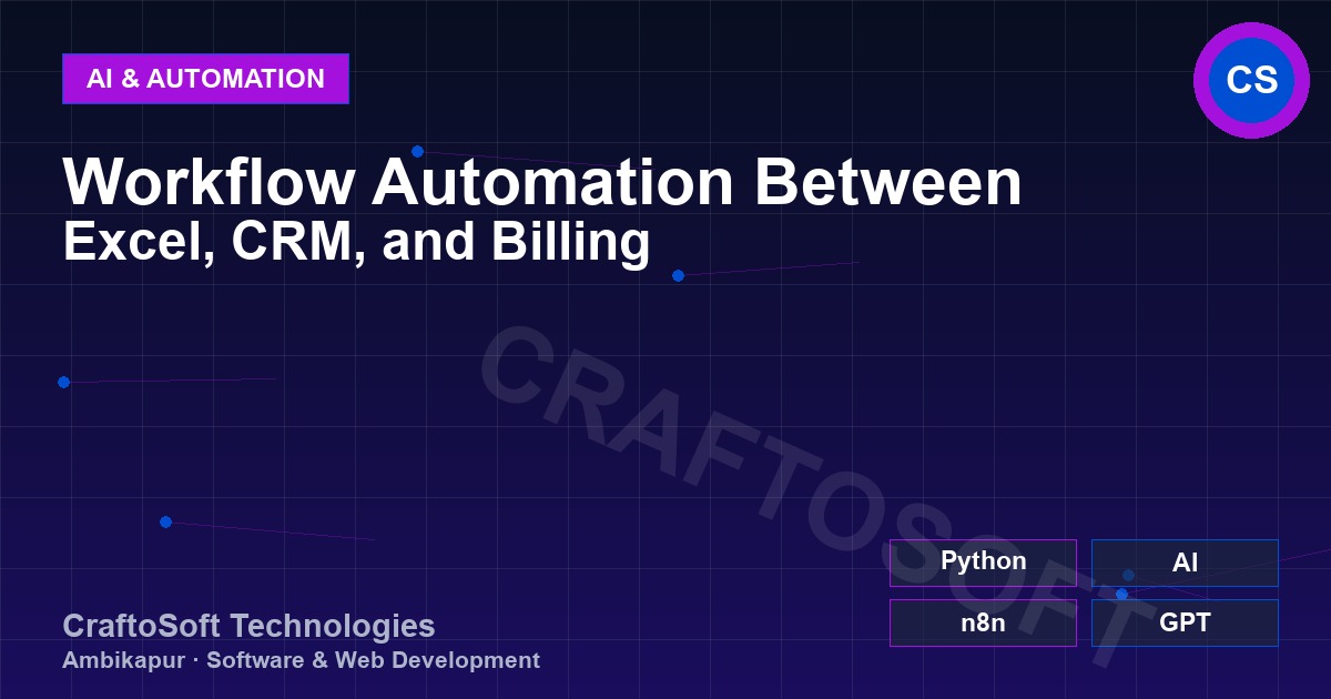 Workflow Automation Between Excel, CRM, and Billing