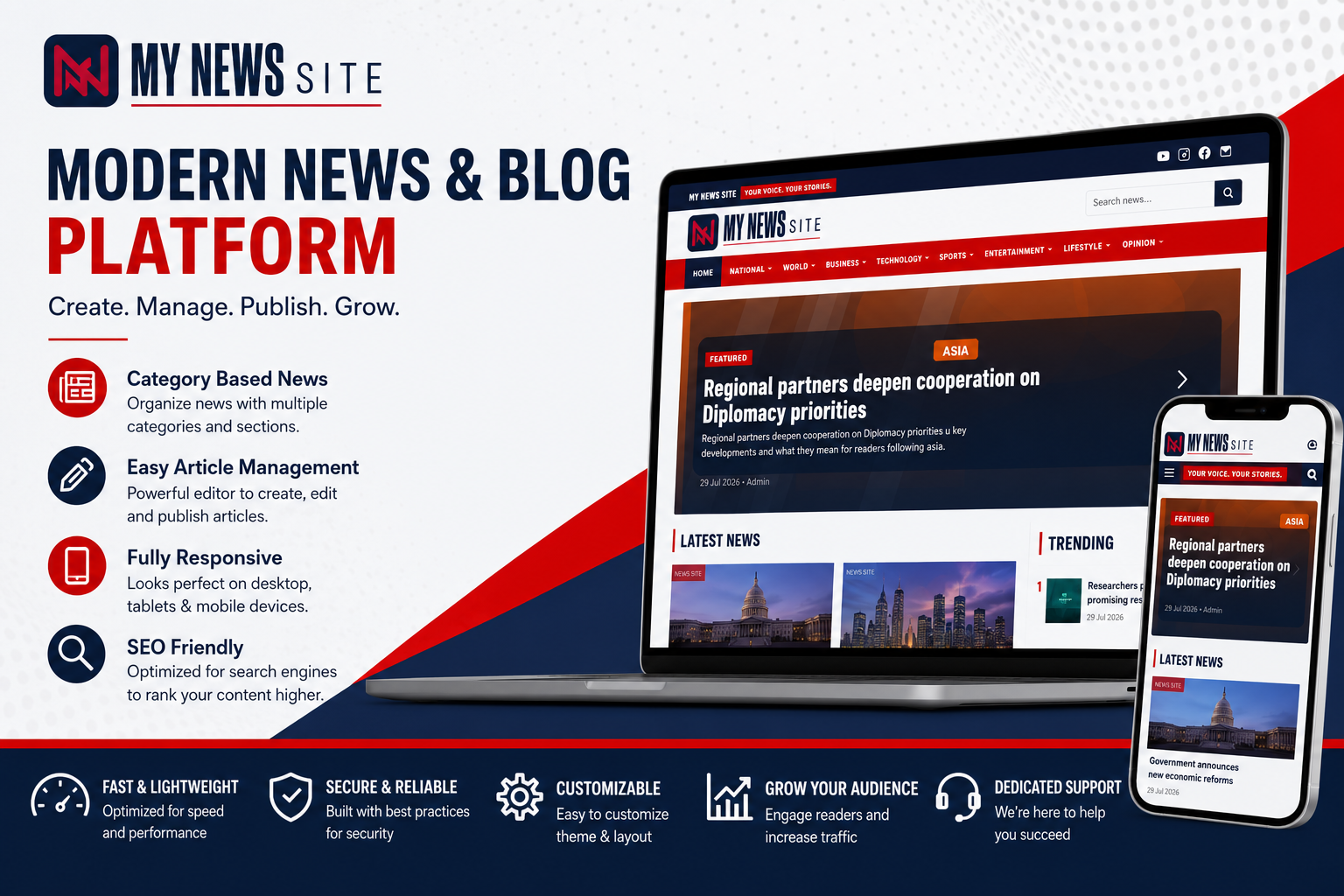 White-Label News Website CMS — Demo, Pricing & Buy